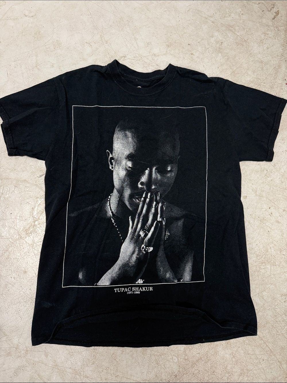 Bravado Black Short-Sleeve Tupac Graphic Tee - Size Medium LIKE NEW